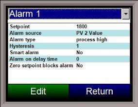 RPS Screen - Alarm Setup Screen